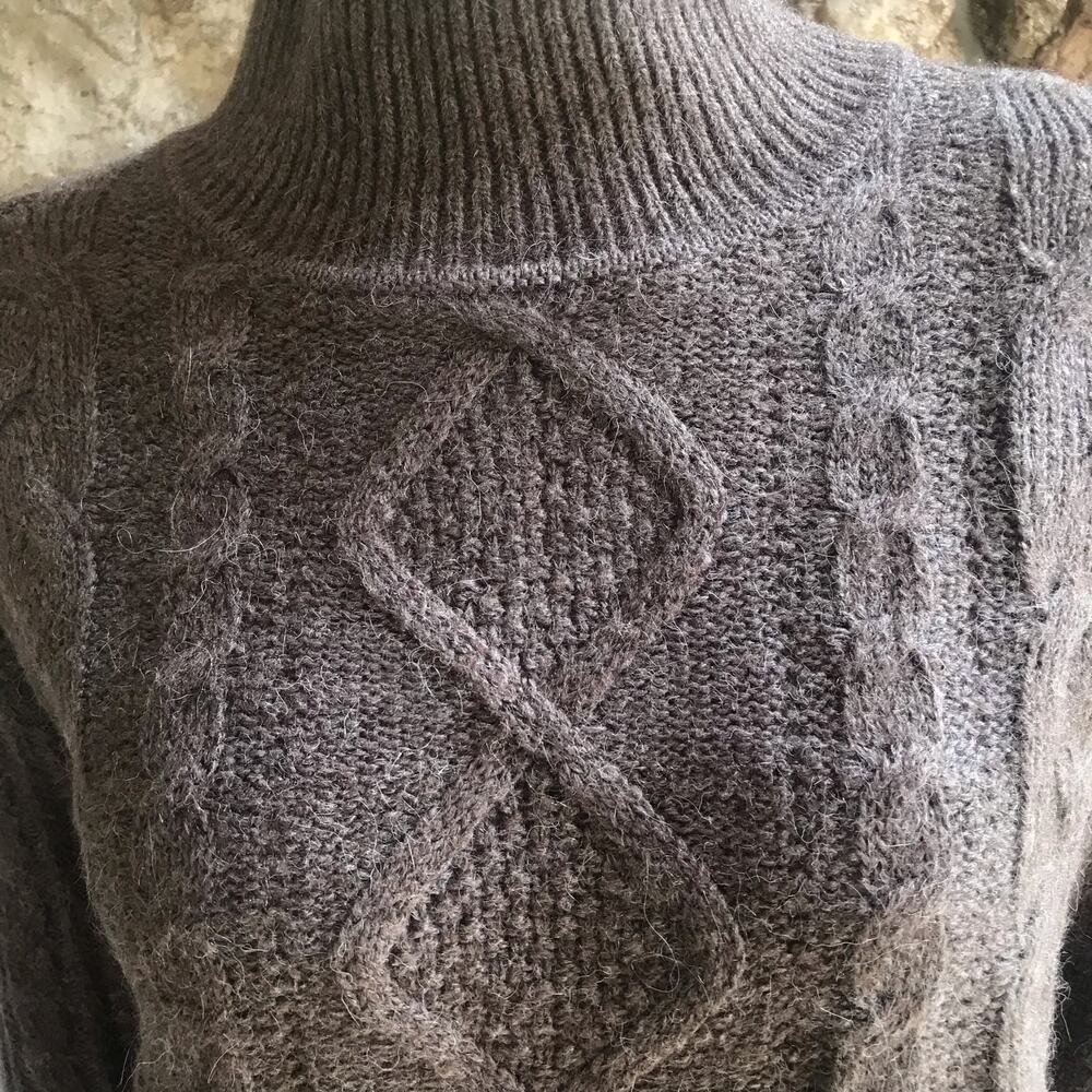 NEW Gap Knit Turtleneck Cotton Wool Alpaca Brown Sweater Women's Size S NWT $90 - Picture 5 of 7